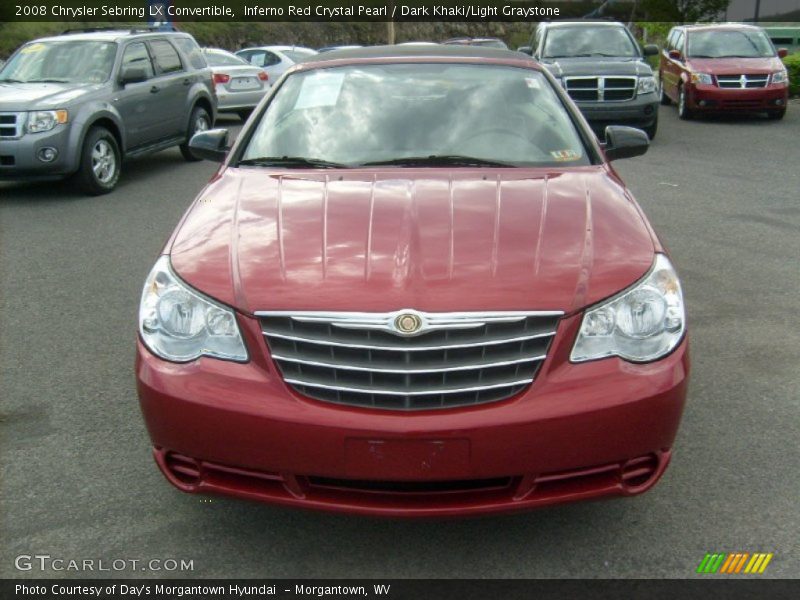 Inferno Red Crystal Pearl / Dark Khaki/Light Graystone 2008 Chrysler Sebring LX Convertible