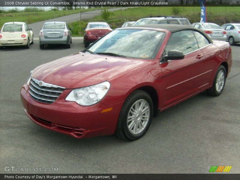 Inferno Red Crystal Pearl / Dark Khaki/Light Graystone 2008 Chrysler Sebring LX Convertible