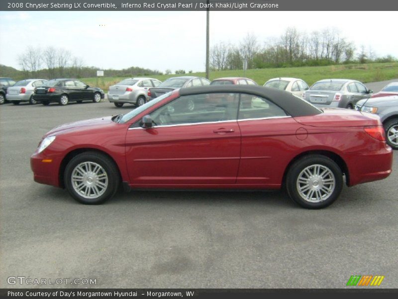 Inferno Red Crystal Pearl / Dark Khaki/Light Graystone 2008 Chrysler Sebring LX Convertible