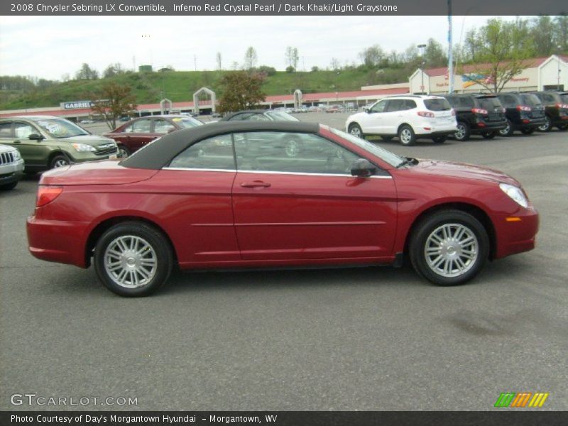 Inferno Red Crystal Pearl / Dark Khaki/Light Graystone 2008 Chrysler Sebring LX Convertible
