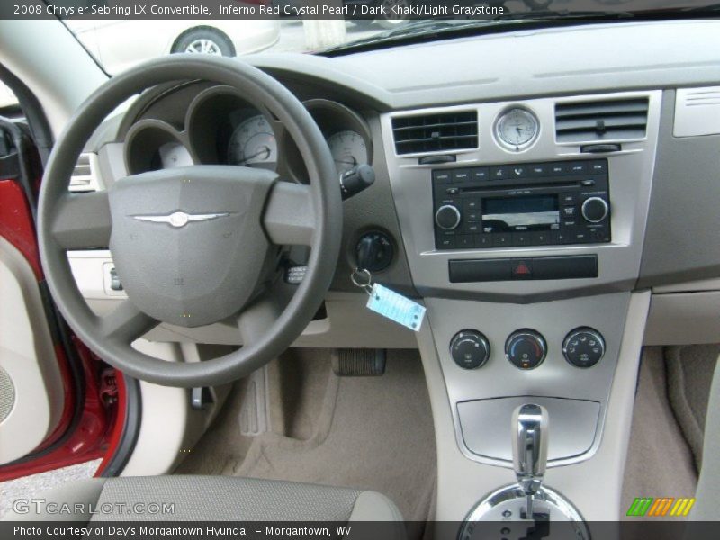 Inferno Red Crystal Pearl / Dark Khaki/Light Graystone 2008 Chrysler Sebring LX Convertible