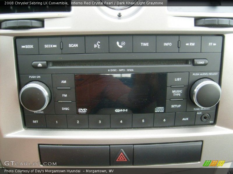 Inferno Red Crystal Pearl / Dark Khaki/Light Graystone 2008 Chrysler Sebring LX Convertible