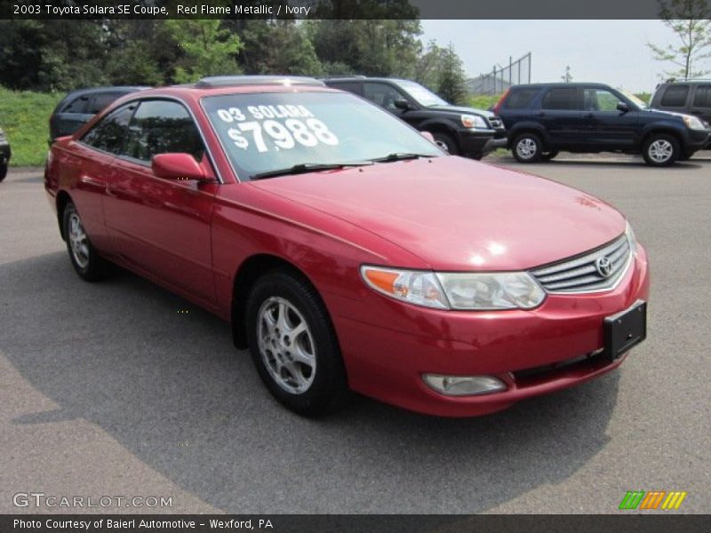 Red Flame Metallic / Ivory 2003 Toyota Solara SE Coupe