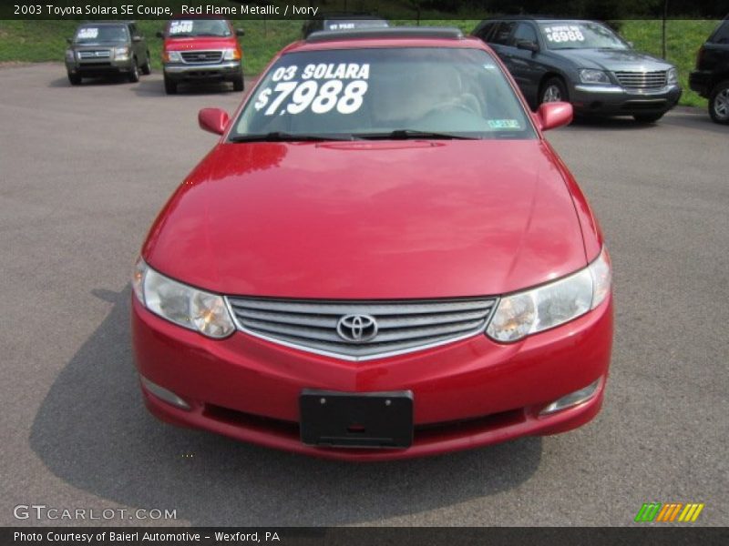 Red Flame Metallic / Ivory 2003 Toyota Solara SE Coupe