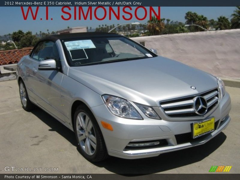 Iridium Silver Metallic / Ash/Dark Grey 2012 Mercedes-Benz E 350 Cabriolet