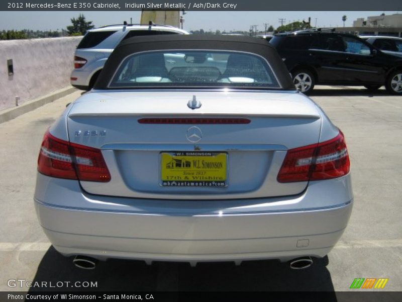 Iridium Silver Metallic / Ash/Dark Grey 2012 Mercedes-Benz E 350 Cabriolet