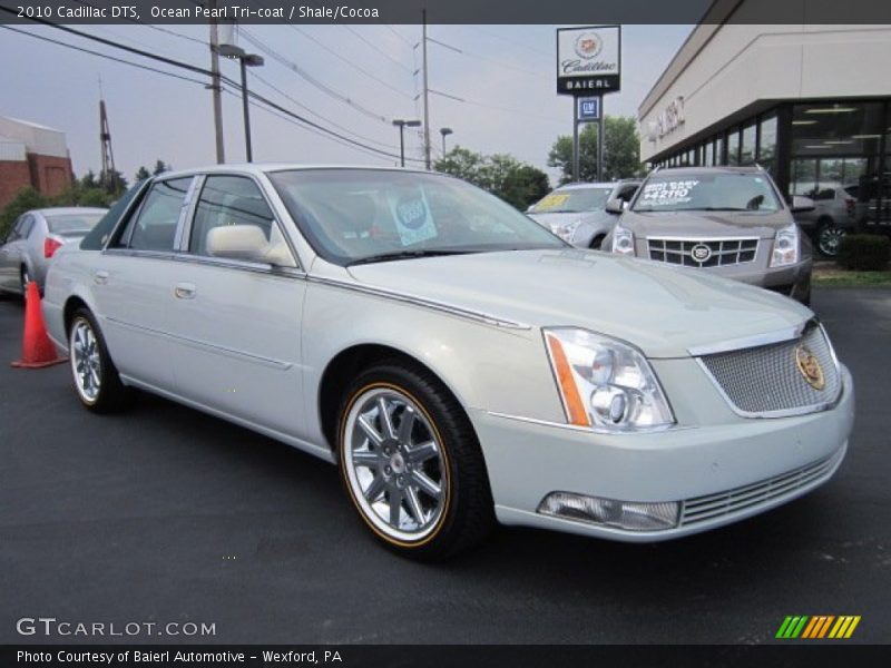 Ocean Pearl Tri-coat / Shale/Cocoa 2010 Cadillac DTS