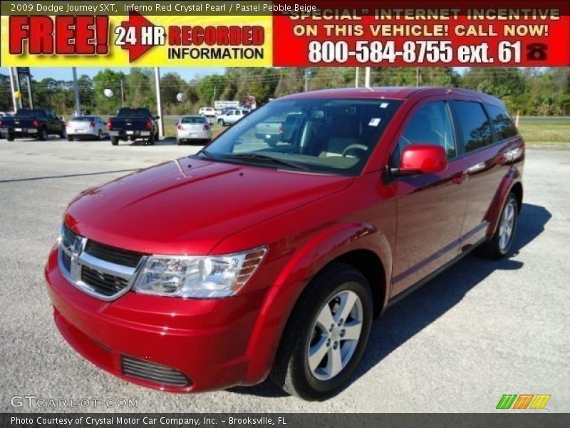 Inferno Red Crystal Pearl / Pastel Pebble Beige 2009 Dodge Journey SXT