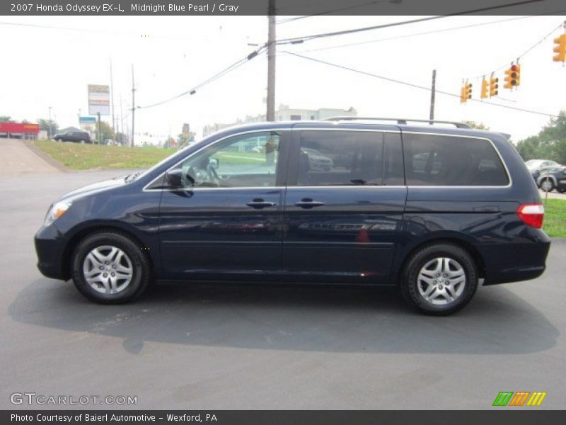 Midnight Blue Pearl / Gray 2007 Honda Odyssey EX-L