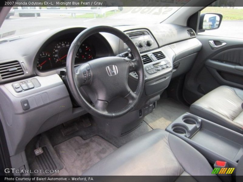 Midnight Blue Pearl / Gray 2007 Honda Odyssey EX-L