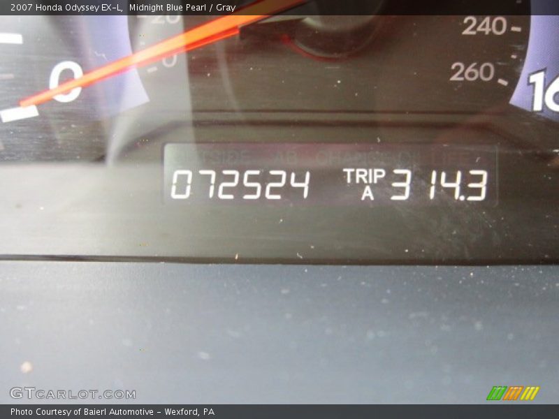 Midnight Blue Pearl / Gray 2007 Honda Odyssey EX-L