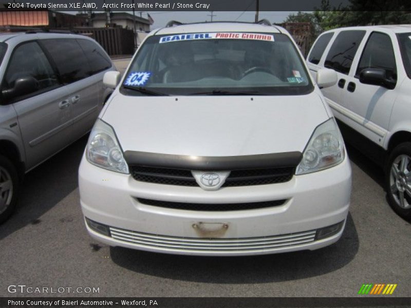 Arctic Frost White Pearl / Stone Gray 2004 Toyota Sienna XLE AWD