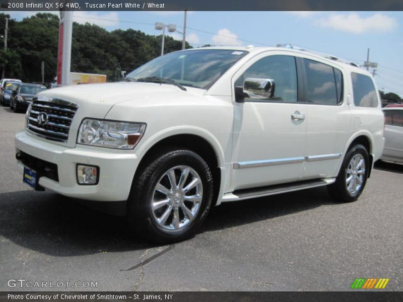 Tuscan Pearl White / Wheat 2008 Infiniti QX 56 4WD