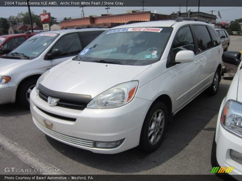 Arctic Frost White Pearl / Stone Gray 2004 Toyota Sienna XLE AWD