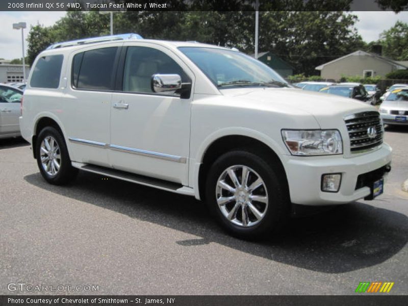 Tuscan Pearl White / Wheat 2008 Infiniti QX 56 4WD