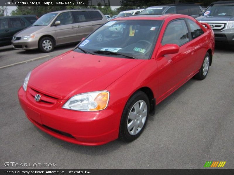 Rally Red / Black 2002 Honda Civic EX Coupe