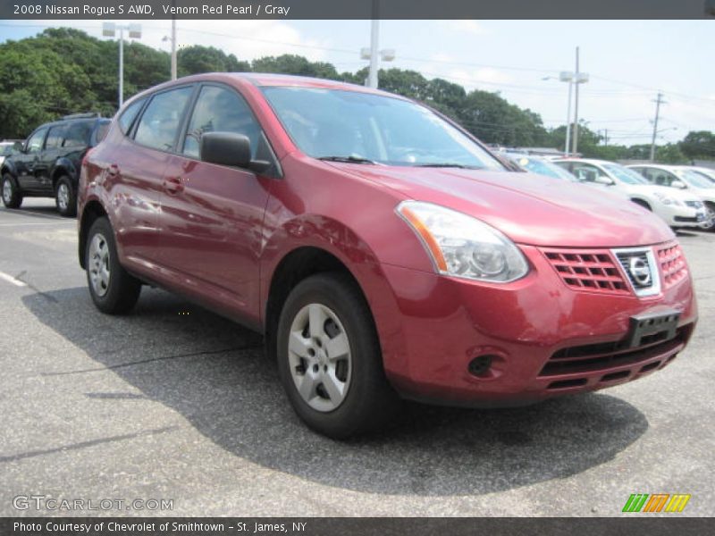 Venom Red Pearl / Gray 2008 Nissan Rogue S AWD