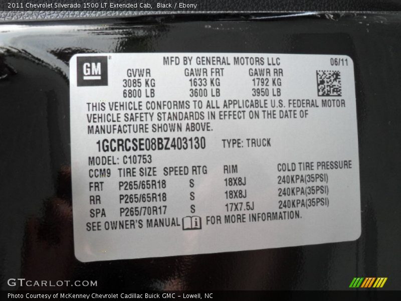 Black / Ebony 2011 Chevrolet Silverado 1500 LT Extended Cab