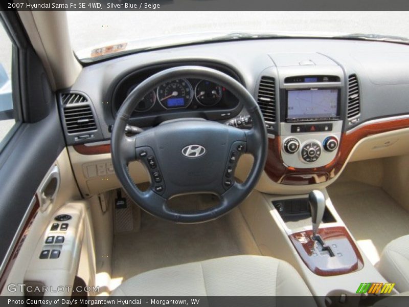 Silver Blue / Beige 2007 Hyundai Santa Fe SE 4WD