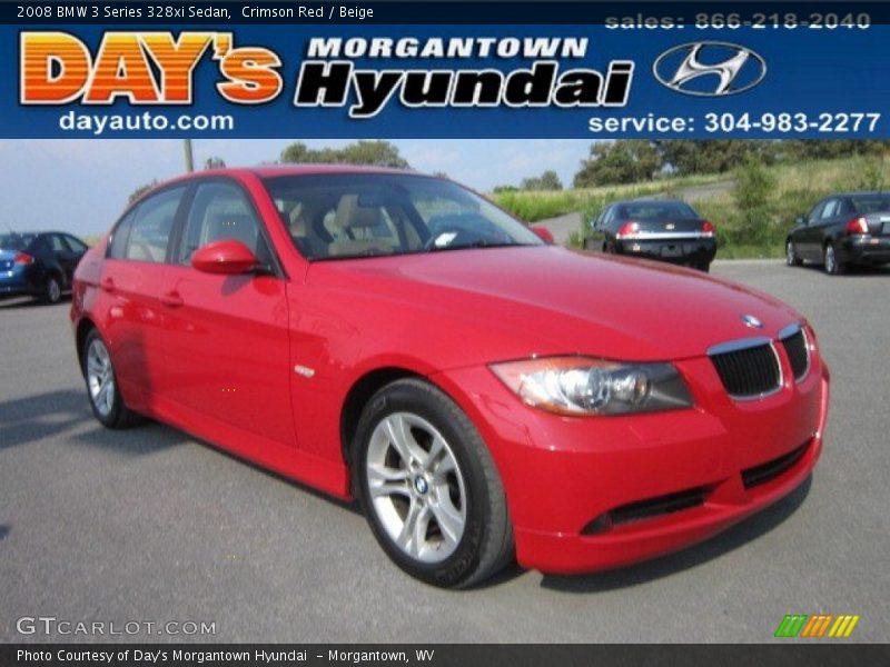 Crimson Red / Beige 2008 BMW 3 Series 328xi Sedan