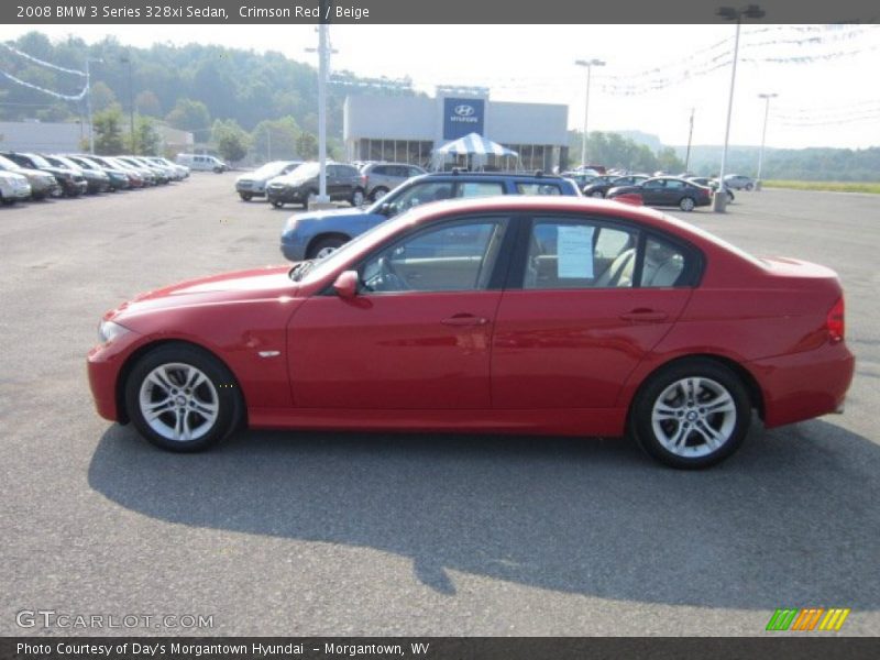 Crimson Red / Beige 2008 BMW 3 Series 328xi Sedan