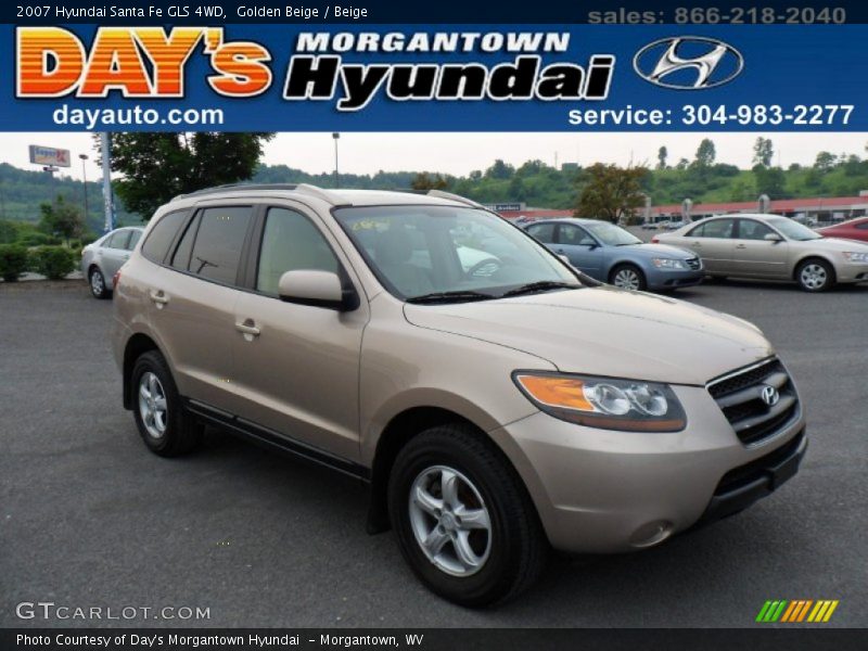 Golden Beige / Beige 2007 Hyundai Santa Fe GLS 4WD