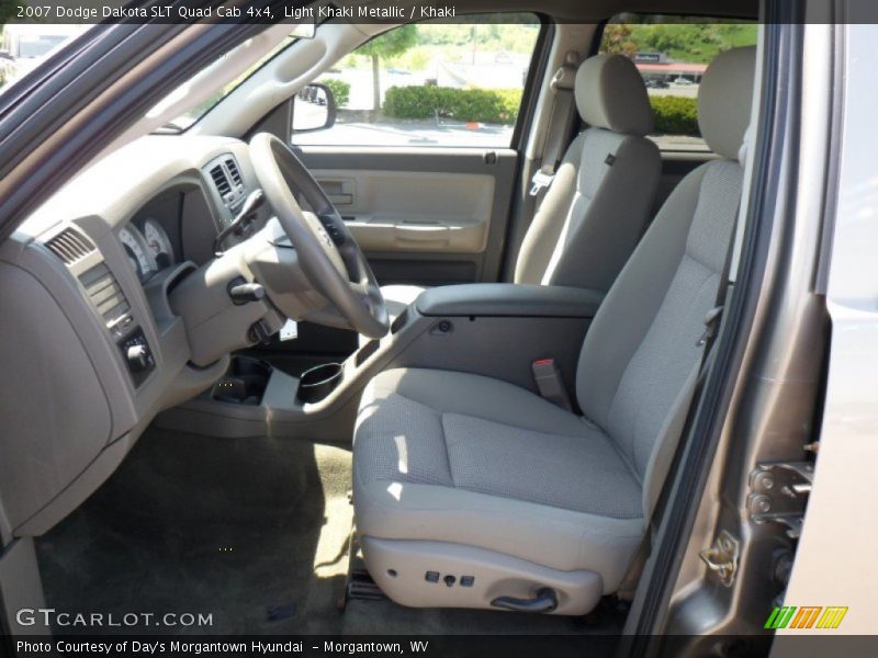 Light Khaki Metallic / Khaki 2007 Dodge Dakota SLT Quad Cab 4x4
