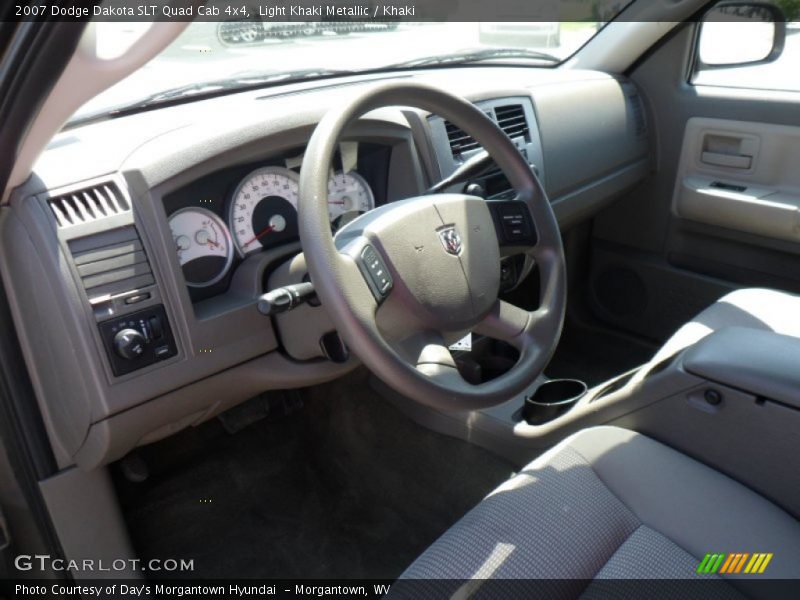Light Khaki Metallic / Khaki 2007 Dodge Dakota SLT Quad Cab 4x4