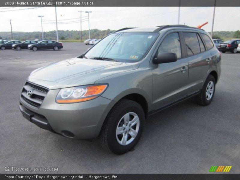 Platinum Sage / Beige 2009 Hyundai Santa Fe GLS