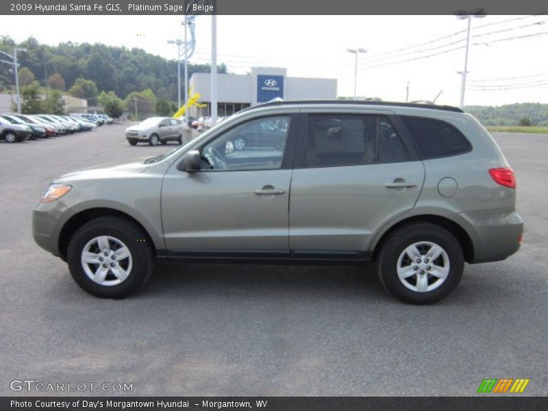 Platinum Sage / Beige 2009 Hyundai Santa Fe GLS