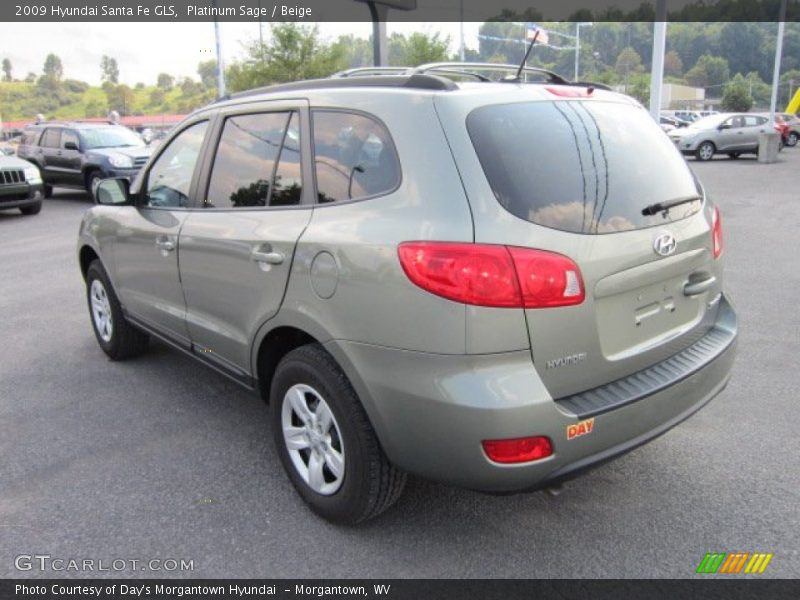 Platinum Sage / Beige 2009 Hyundai Santa Fe GLS