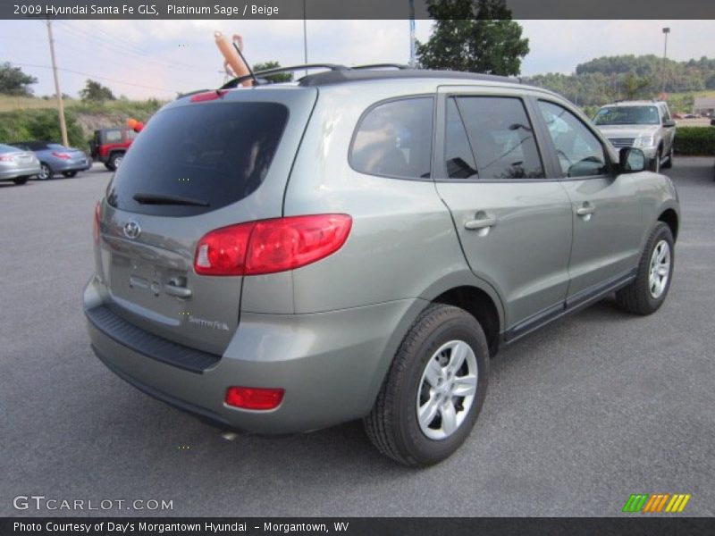 Platinum Sage / Beige 2009 Hyundai Santa Fe GLS