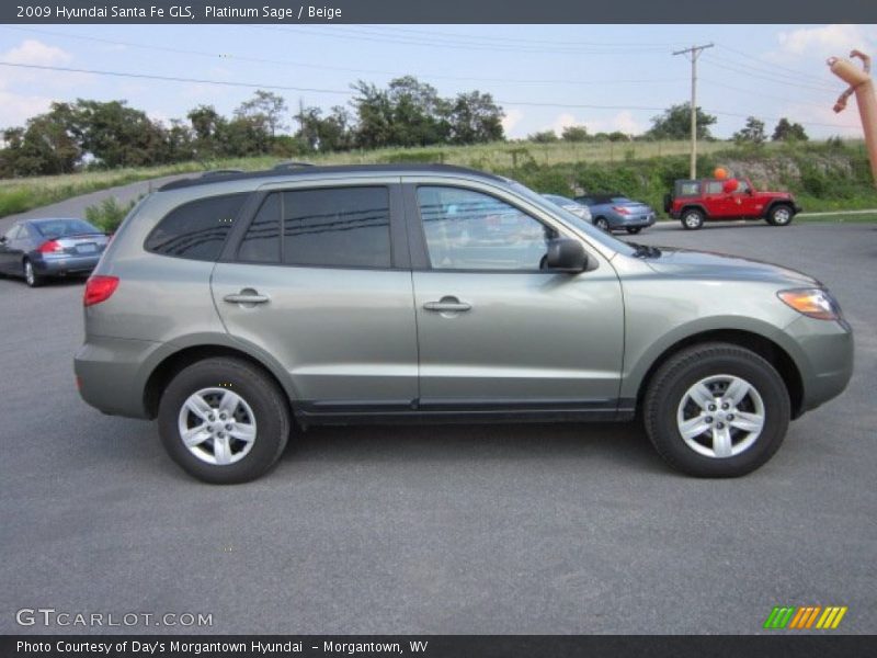 Platinum Sage / Beige 2009 Hyundai Santa Fe GLS