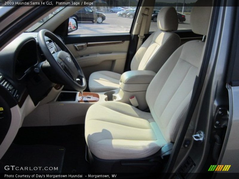 Platinum Sage / Beige 2009 Hyundai Santa Fe GLS