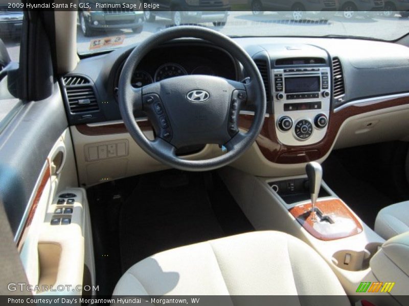 Platinum Sage / Beige 2009 Hyundai Santa Fe GLS