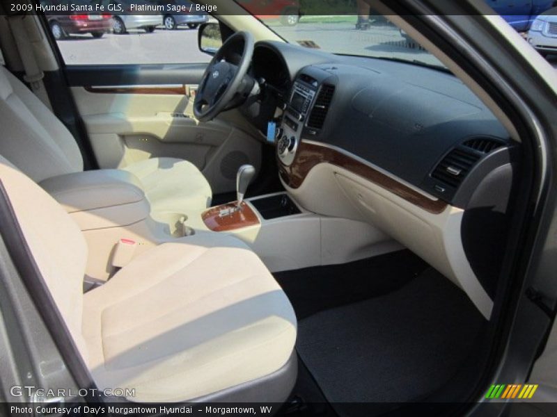 Platinum Sage / Beige 2009 Hyundai Santa Fe GLS