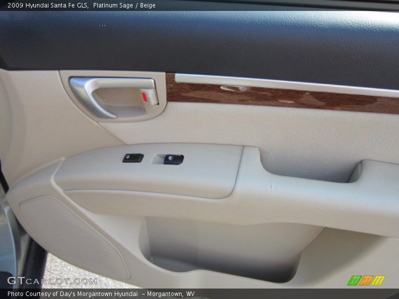 Platinum Sage / Beige 2009 Hyundai Santa Fe GLS