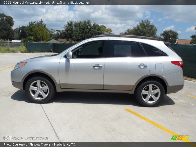 Ultra Silver / Black Leather 2011 Hyundai Veracruz Limited
