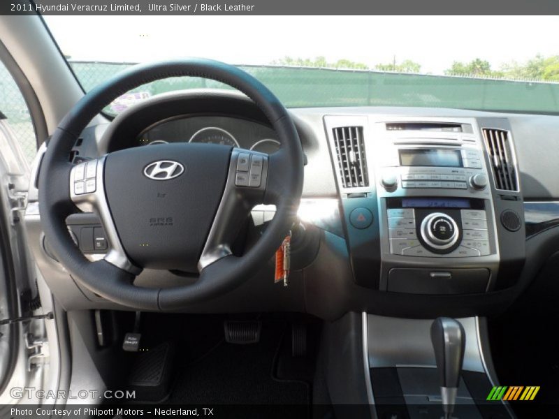 Ultra Silver / Black Leather 2011 Hyundai Veracruz Limited