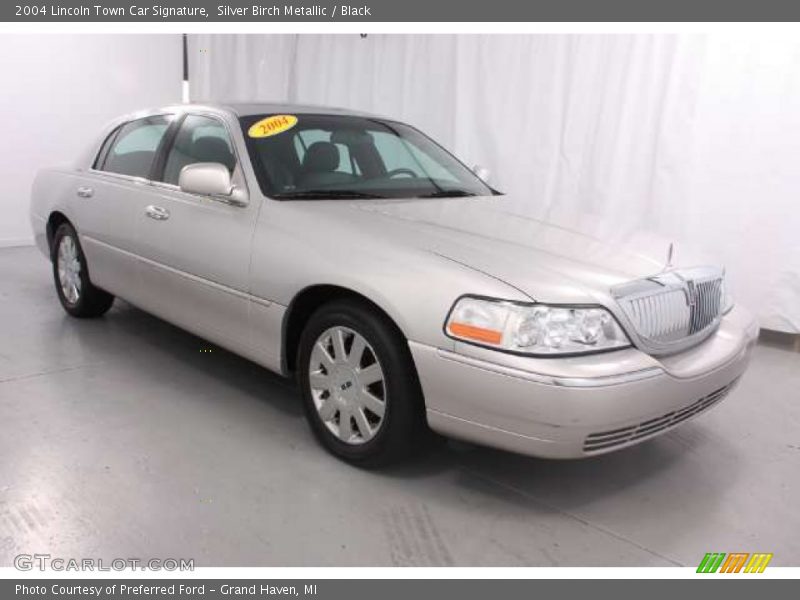 Silver Birch Metallic / Black 2004 Lincoln Town Car Signature