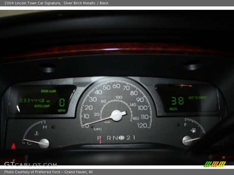 Silver Birch Metallic / Black 2004 Lincoln Town Car Signature