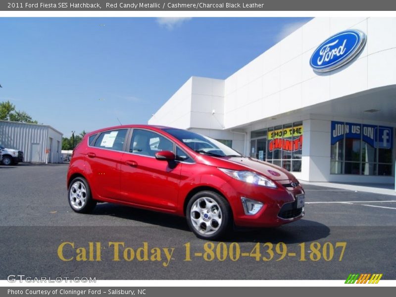 Red Candy Metallic / Cashmere/Charcoal Black Leather 2011 Ford Fiesta SES Hatchback