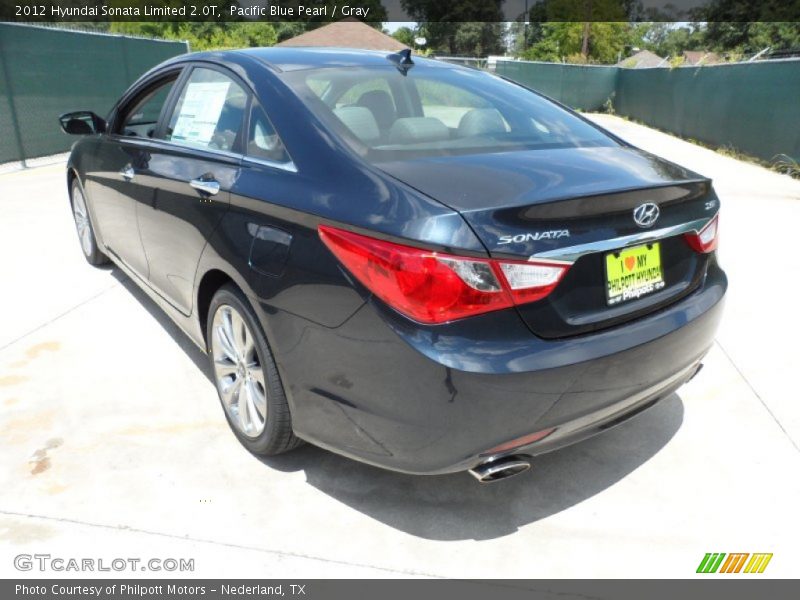 Pacific Blue Pearl / Gray 2012 Hyundai Sonata Limited 2.0T