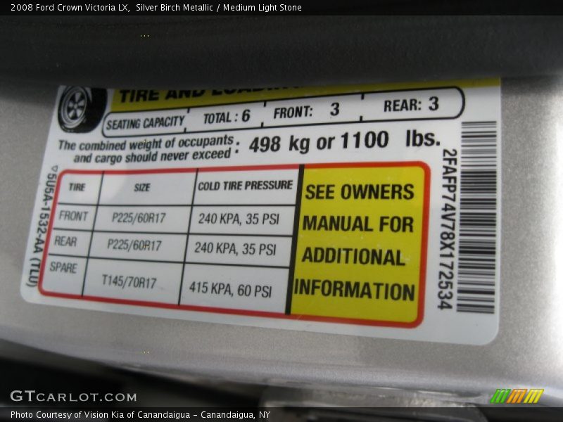 Silver Birch Metallic / Medium Light Stone 2008 Ford Crown Victoria LX