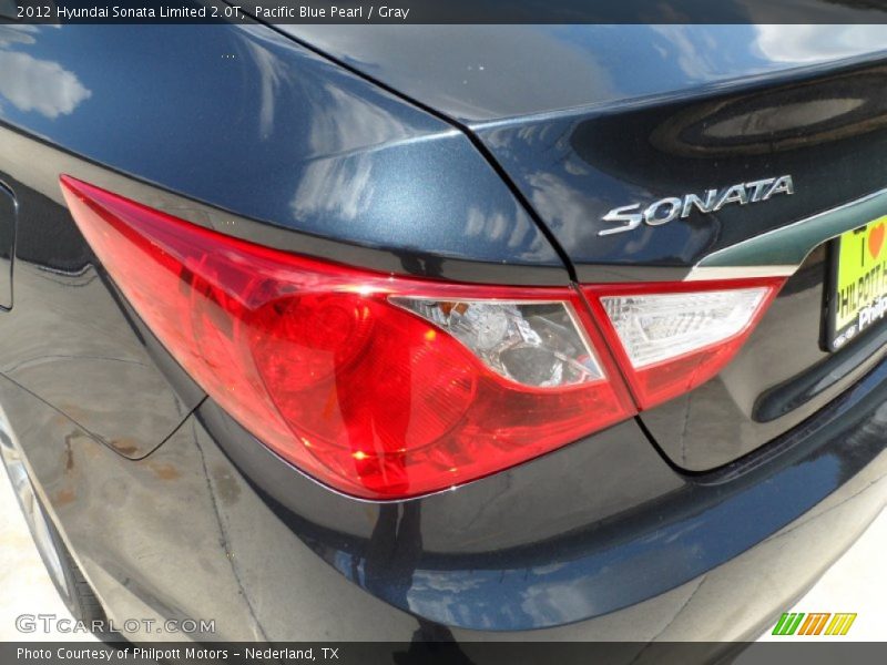 Pacific Blue Pearl / Gray 2012 Hyundai Sonata Limited 2.0T
