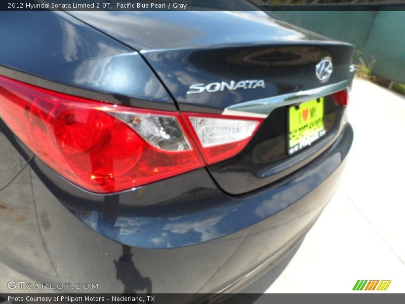 Pacific Blue Pearl / Gray 2012 Hyundai Sonata Limited 2.0T
