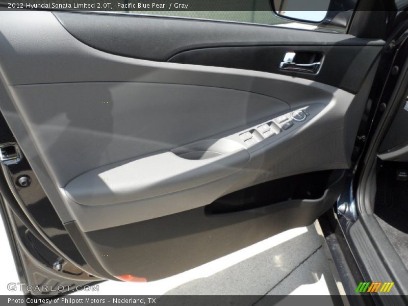 Pacific Blue Pearl / Gray 2012 Hyundai Sonata Limited 2.0T