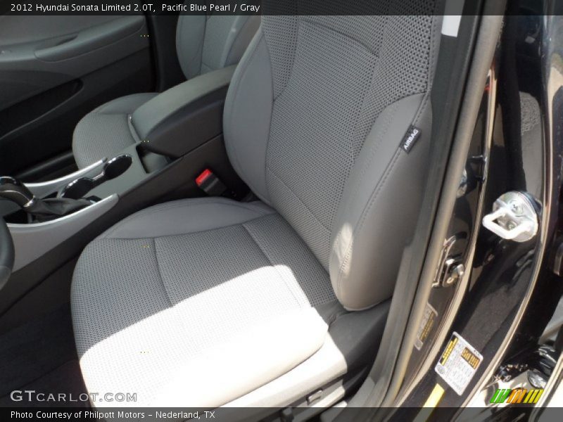 Pacific Blue Pearl / Gray 2012 Hyundai Sonata Limited 2.0T