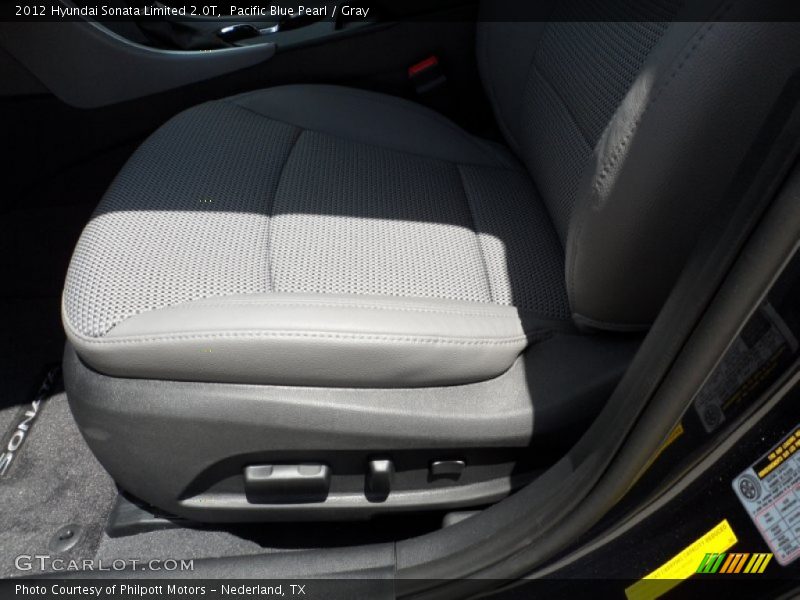 Pacific Blue Pearl / Gray 2012 Hyundai Sonata Limited 2.0T