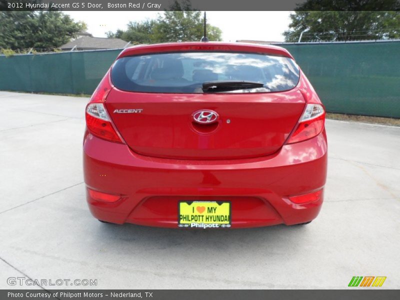Boston Red / Gray 2012 Hyundai Accent GS 5 Door